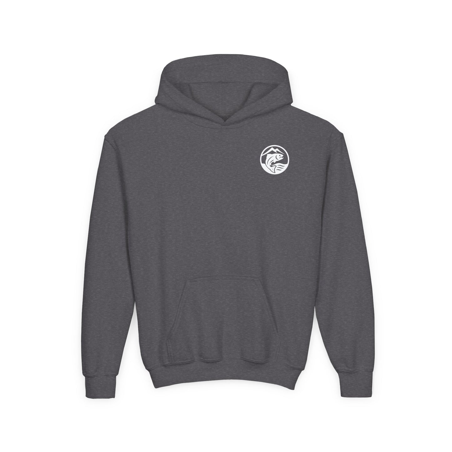 Youth Heavy Blend Hoodie - Trouty Water Bear Fishing Design