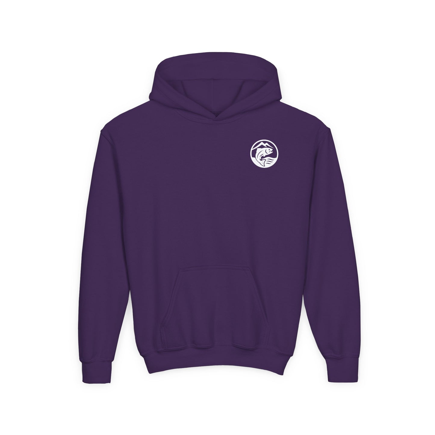 Youth Heavy Blend Hoodie - Trouty Water Bear Fishing Design