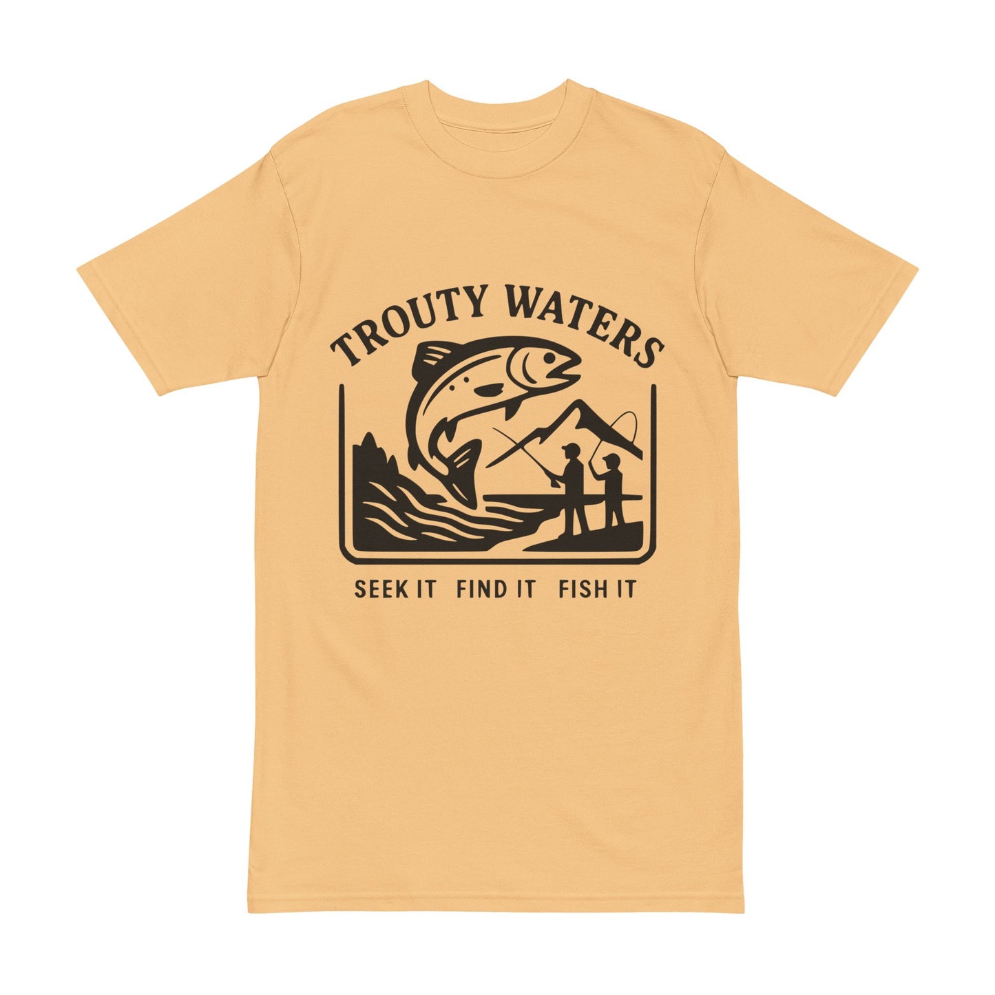Trout Fishing Men's Heavyweight Tee - Outdoor Adventure Apparel