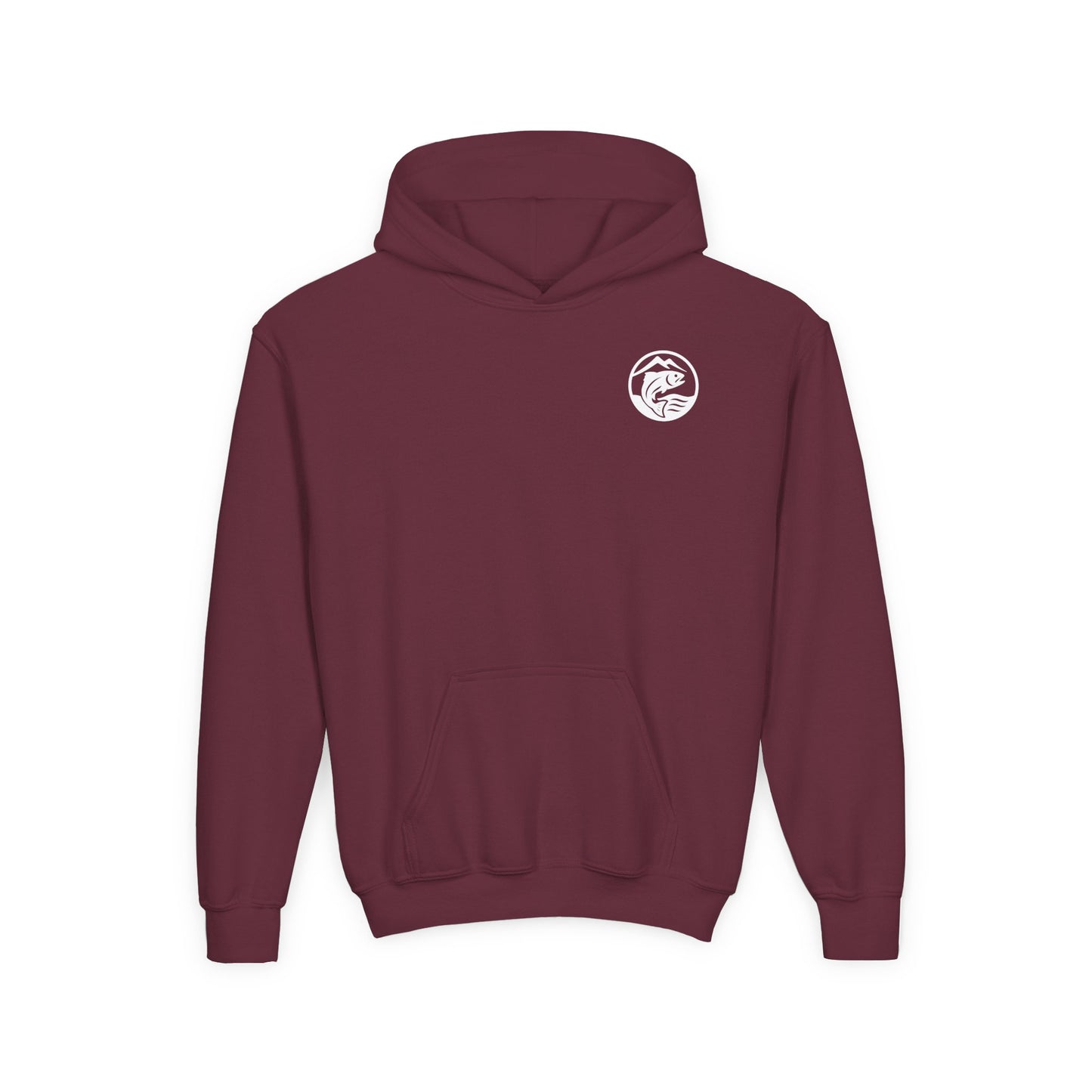 Youth Heavy Blend Hoodie - Trouty Water Bear Fishing Design