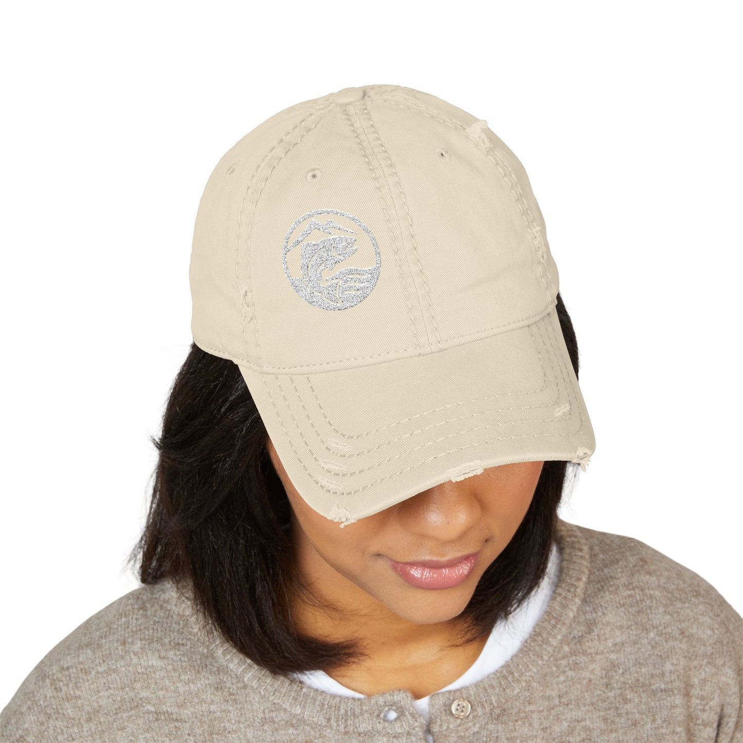Copy of Trouty Water Distressed Dad Hat - Fishing Lifestyle Cap