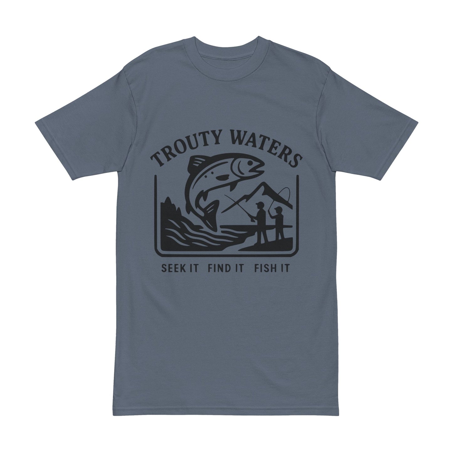 Trout Fishing Men's Heavyweight Tee - Outdoor Adventure Apparel