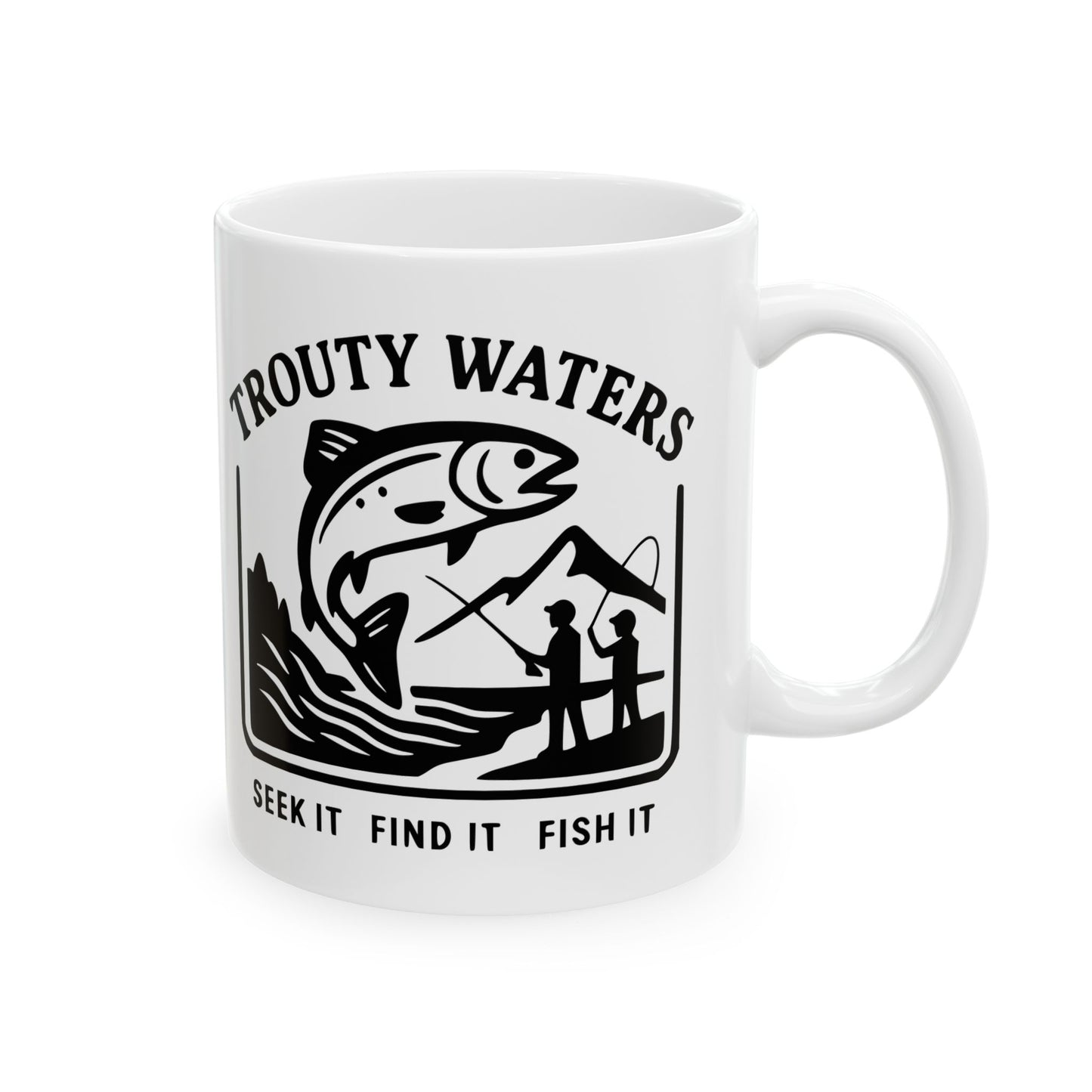 Ceramic Fishing Mug - "Seek & Find Fish" - Perfect for Anglers & Outdoor Enthusiasts