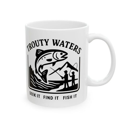 Ceramic Fishing Mug - "Seek & Find Fish" - Perfect for Anglers & Outdoor Enthusiasts