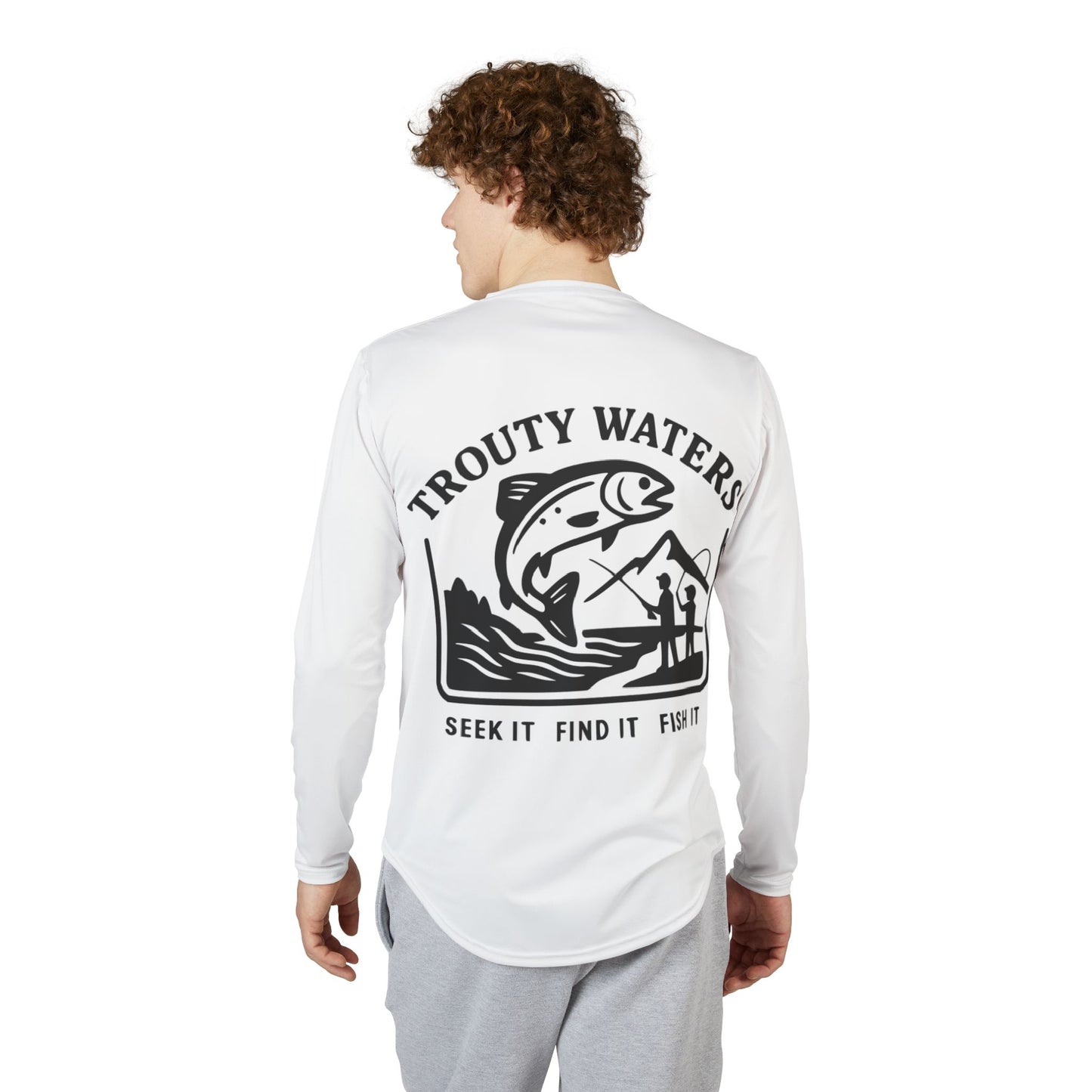 Men's UV Protection Fishing Shirt with Trout Design