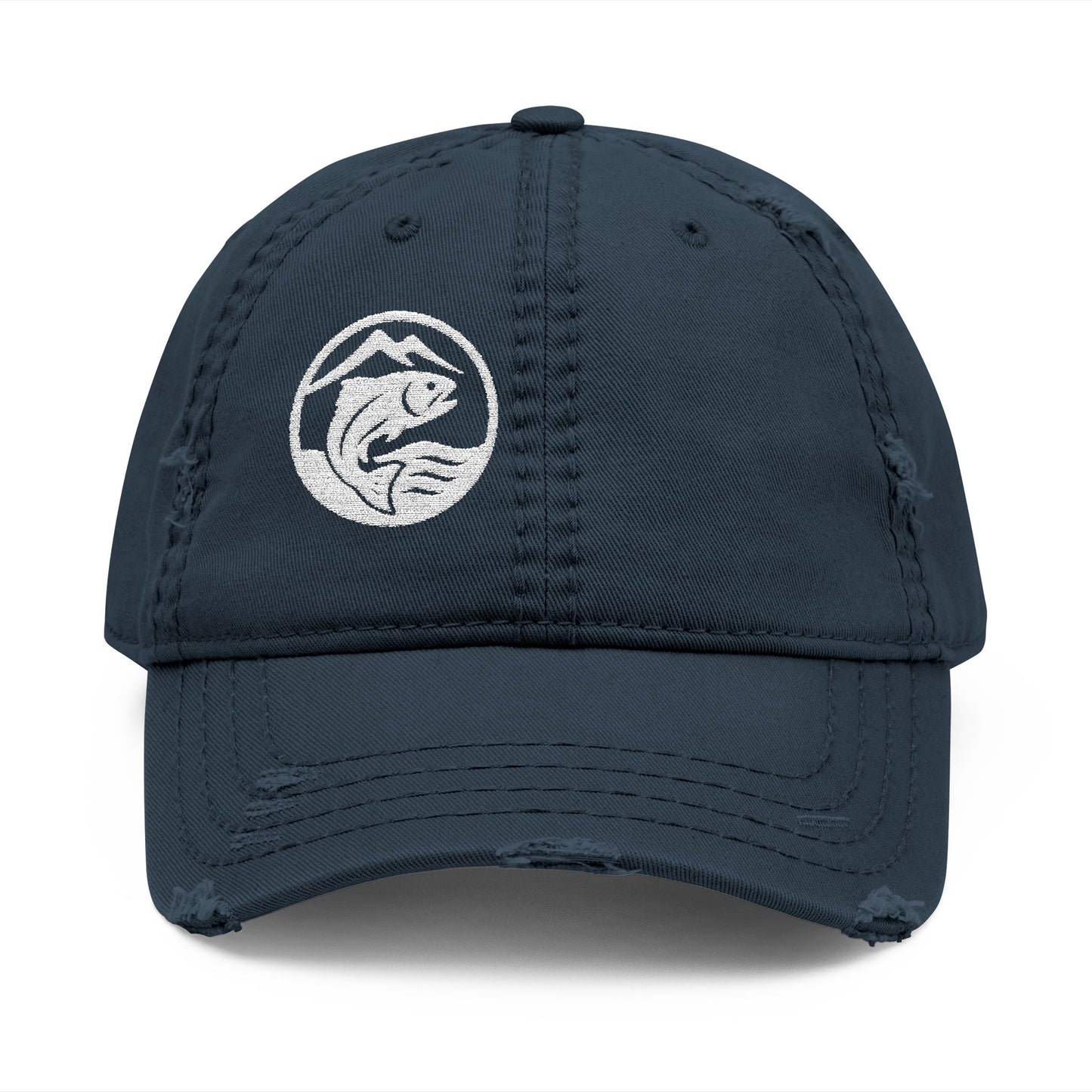 Copy of Trouty Water Distressed Dad Hat - Fishing Lifestyle Cap