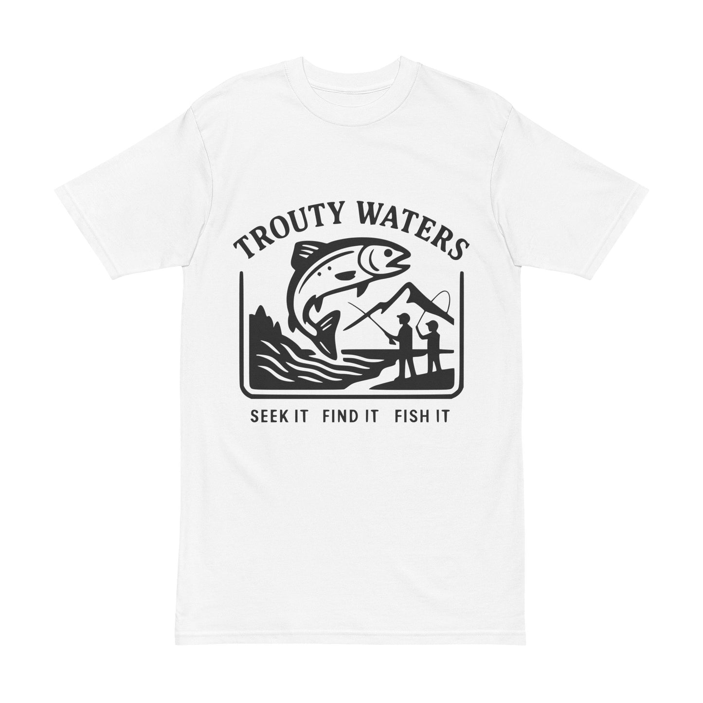 Trout Fishing Men's Heavyweight Tee - Outdoor Adventure Apparel
